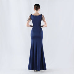 Embroidered Sheer Mesh Maxi Dress