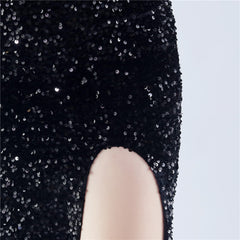 Off-Shoulder Sequin Split Maxi Dress