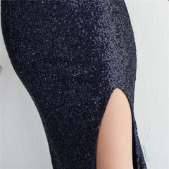 Sequin Beaded Fishtail Maxi Dress