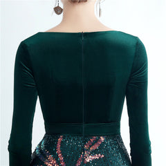 Ostrich Feather Sequined Maxi Dress