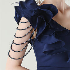 One-Shoulder Beaded Maxi Dress