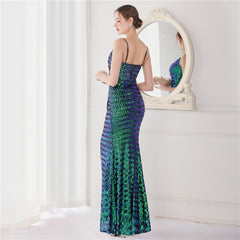 Sequined Fishtail Maxi Dress