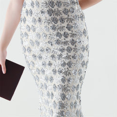 Sequined Fishtail Maxi Dress