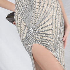 Sequined Split Maxi Dress