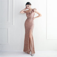 Sequined Fishtail Maxi Dress