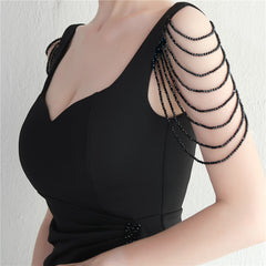 Beaded Fringe Split Maxi Dress