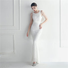 Backless Cutout Sequined Maxi Dress