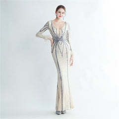 Sequin Feather Maxi Dress