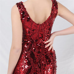 Sequined V-Neck Maxi Dress