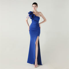 One-Shoulder Beaded Maxi Dress