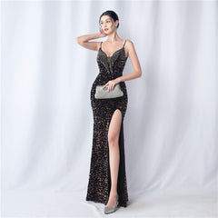 Sequined Fringe Maxi Dress