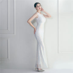 Sequined Fishtail Maxi Dress