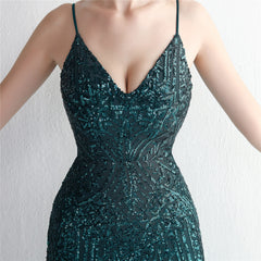 Sequined Fringed Fishtail Maxi Dress