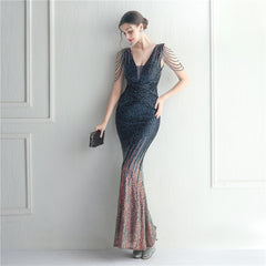 Sequined Fishtail Maxi Dress