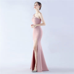 Beaded One-Shoulder Maxi Dress