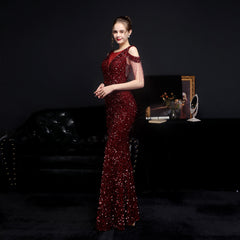 Sequin Fishtail Maxi Dress