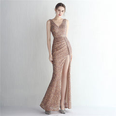 Sequined Fishtail Maxi Dress