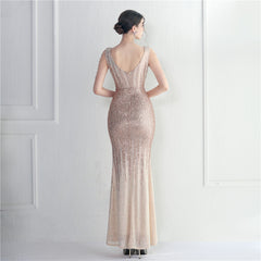 Sequined Fishtail Maxi Dress