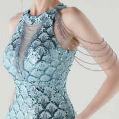 Sequined Fishtail Maxi Dress