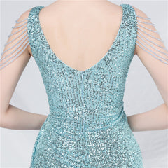 Sequined V-Neck Bodycon Dress