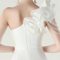 One-Shoulder Beaded Maxi Dress