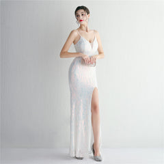 Sequined Fishtail Maxi Dress