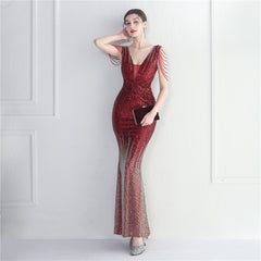 Sequined Fishtail Maxi Dress