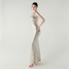Sequined Fishtail Maxi Dress