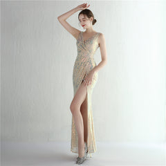 Sequined Split Maxi Dress
