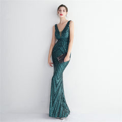 Sequin Fishtail Maxi Dress