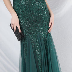 Ostrich Feather Sequined Maxi Dress