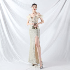 V-Neck Split Maxi Dress