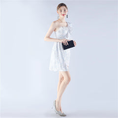 Ostrich Feather One-Shoulder Dress