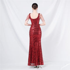 Sequin Split Maxi Dress