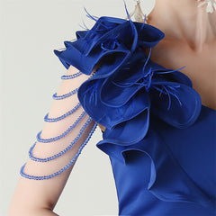 One-Shoulder Beaded Maxi Dress