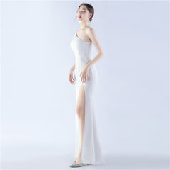 Beaded One-Shoulder Maxi Dress