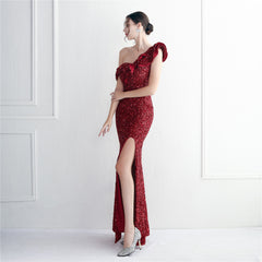 Sequined Fishtail Maxi Dress