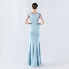 Embroidered Sheer Mesh Maxi Dress